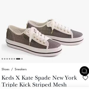 Kate Spade X Keds New York Triple Kick Stripe Black and White Sneaker.